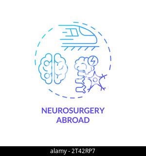 Thin line gradient icon neurosurgery abroad concept Stock Vector