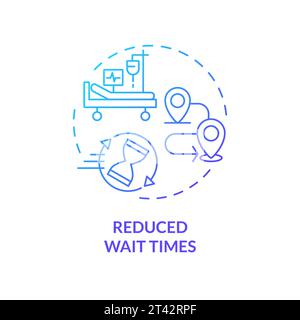 Thin line gradient icon reduced wait times concept Stock Vector