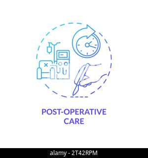 Thin line gradient icon post operative care concept Stock Vector