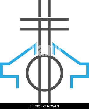 Church symbol logo design illustration Stock Vector