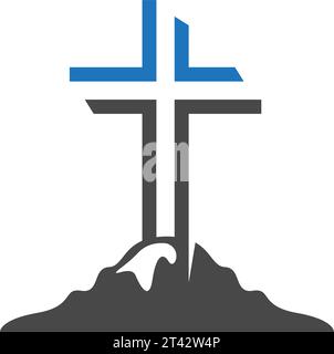 Church symbol logo design illustration Stock Vector