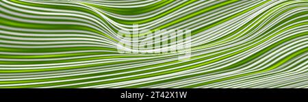 Green and white curved smooth wavy lines abstract background. Vector banner design Stock Vector