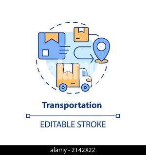 2D simple thin linear colorful transportation icon Stock Vector