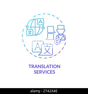 Thin line gradient icon translation services concept Stock Vector