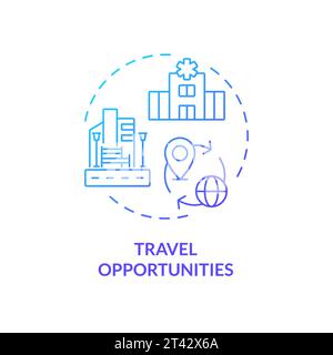 Thin line gradient icon travel opportunities concept Stock Vector