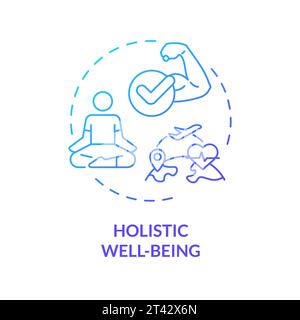 Thin line gradient icon holistic wellbeing concept Stock Vector