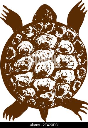Vector hand drawn turtle silhouette isolated on white background Stock ...