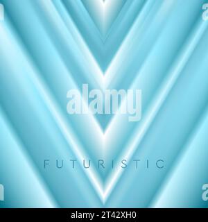 Bright blue smooth triangles abstract tech geometric background. Vector illustration Stock Vector