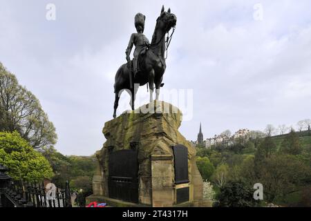 The Royal Scots Grey memorial, Princes Street Gardens, Edinburgh city, Scotland, UK Stock Photo