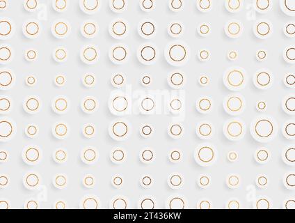 Minimal grey and bronze circles abstract geometric vector background Stock Vector