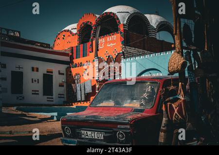 Colourful and distinctive Nubian architecture Stock Photo