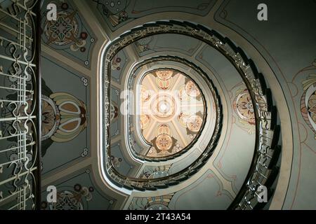 A spiral staircase in Riga, Latvia Stock Photo