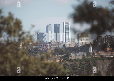 Madrid, Spain 11th March 2023. View of four Towers Business Area (Cuatro Torres) in Madrid Stock Photo