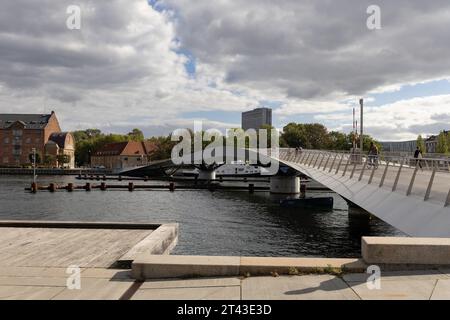 view along the lille langebro bridge in copenhagen Stock Photo