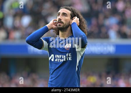 London, UK. 28th Oct, 2023. Marc Cucurella of Chelsea during the Chelsea vs Brentford Premier League match at Stamford Bridge London Credit: MARTIN DALTON/Alamy Live News Stock Photo