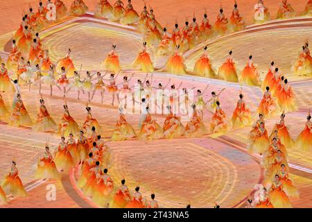 Hangzhou, China's Zhejiang Province. 28th Oct, 2023. Artists perform during the closing ceremony of the 4th Asian Para Games in Hangzhou, east China's Zhejiang Province, Oct. 28, 2023. Credit: Li He/Xinhua/Alamy Live News Stock Photo