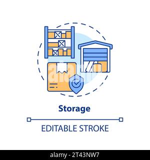 2D simple thin linear colorful storage icon Stock Vector