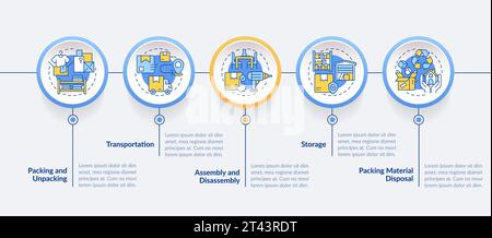 Multicolor moving service layout with line icons Stock Vector