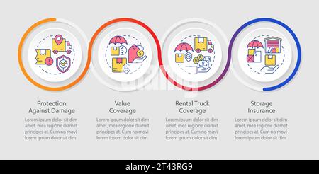 Multicolor moving service layout with colorful linear icons Stock Vector