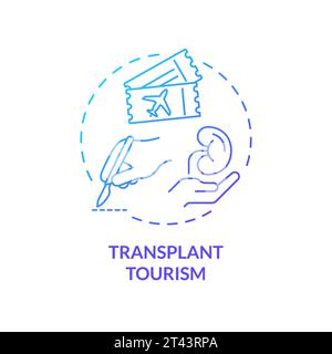 Thin line gradient icon transplant tourism concept Stock Vector