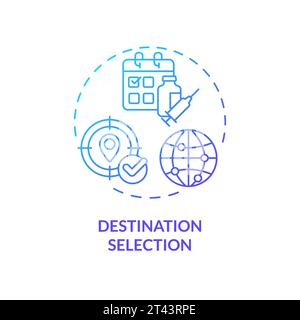 Thin line gradient icon destination selection concept Stock Vector