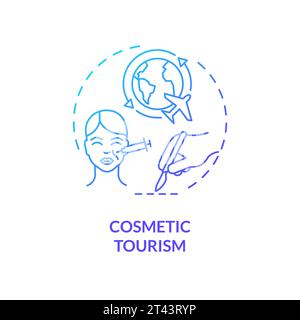 Thin line gradient icon cosmetic tourism concept Stock Vector