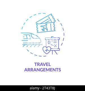 Thin line gradient icon travel arrangements concept Stock Vector