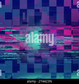 Digital Glitch Art Abstract Background Graphic Element Distorted Texture Geometric Extrude Horizontal Lines Stock Photo