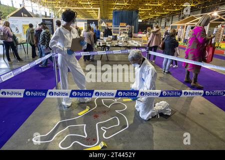 Kortrijk, Belgium. 28th Oct, 2023. Illustration picture shows the Boektopia book fair in Kortrijk, on Saturday 28 October 2023. BELGA PHOTO NICOLAS MAETERLINCK Credit: Belga News Agency/Alamy Live News Stock Photo