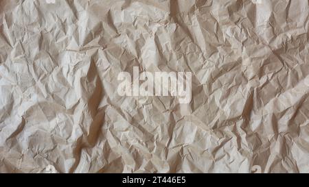 Texture of brown crumpled craft paper, full frame 19169353 Stock