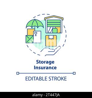 2D simple thin linear colorful storage insurance icon Stock Vector