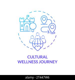 Thin line gradient icon cultural wellness journey concept Stock Vector