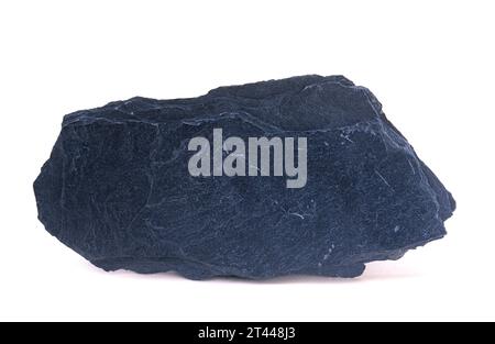 Slate is a foliated metamorphic rock. Sample. Stock Photo