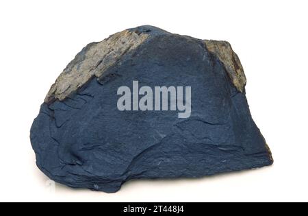 Slate is a foliated metamorphic rock. Sample. Stock Photo
