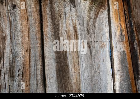 Close up of the rough texture of a wooden fence Stock Photo