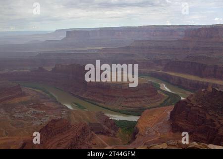 Canyonlands and the Colorado River viewed from Deadhorse Point State Park,Moab, Utah. Stock Photo