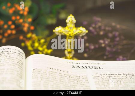 The second book of samuel holybible for background and inspiration of old testament Stock Photo