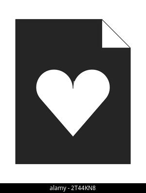 Heart file desktop shortcut black and white 2D line cartoon object Stock Vector