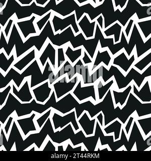 Abstract pattern, black sharp lines, on a transparent background, seamless pattern, simple design Stock Vector