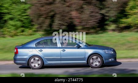 Milton Keynes,UK - Oct 28th 2023: 2012 Skoda Octavia car driving on an English road Stock Photo