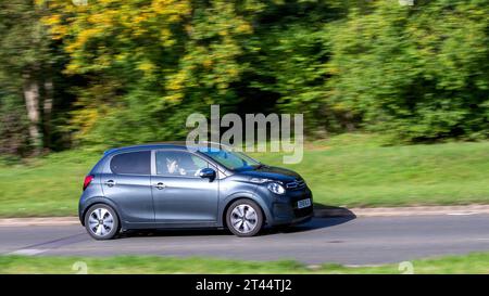 Milton Keynes,UK - Oct 28th 2023:  2018 grey Citroen C1  car driving on an English road Stock Photo