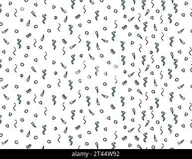 Seamless serpentine pattern on a transparent background, holiday pattern for packaging, children's print for paper, textiles, packaging. Vector line Stock Vector
