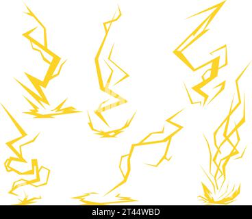 Lightning set, Install dynamic lightning. Modern vector illustration in flat style. Vector Stock Vector