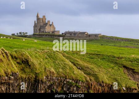 Castle Classiebawn is a Victorian Baronial style castle located in Mullaghmore, County Sligo, Ireland. It is situated on the Wild Atlantic Way and off Stock Photo