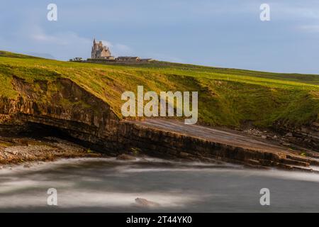 Castle Classiebawn is a Victorian Baronial style castle located in Mullaghmore, County Sligo, Ireland. It is situated on the Wild Atlantic Way and off Stock Photo