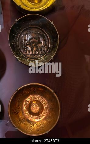 Turkish copper and brass bath bowls. Istanbul region Stock Photo