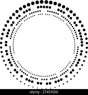 Abstract Halftone circular dotted frame. Vector illustration Stock Vector