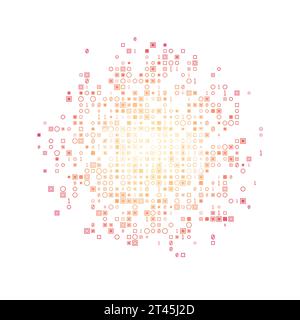 Appealing geometric matrix background in sunset dark colors. Classy circular vector illustration. Stock Vector