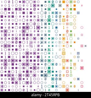 Artistic geometric matrix background in bold colors. Charming square vector illustration. Stock Vector
