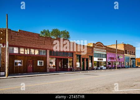 Main Street on a Sunday morning, Filer, Idaho, USA Stock Photo